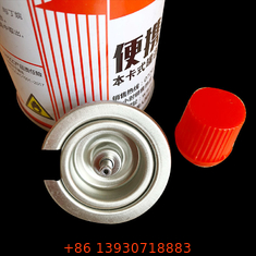 OEM One Inch Butane Camping Gas Furnace Valve 223g Dengan Penutup Merah Untuk Tabung Memasak Aerosol