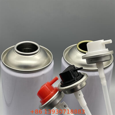Katup aerosol 360 derajat dengan komponen stainless steel untuk pemberian bahan kimia keras
