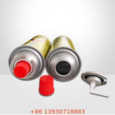 OEM One Inch Butane Camping Gas Furnace Valve 223g Dengan Penutup Merah Untuk Tabung Memasak Aerosol