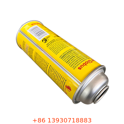 CMYK Printing Isi Ulang Tabung Gas Butana Kecil 220g Dengan Katup