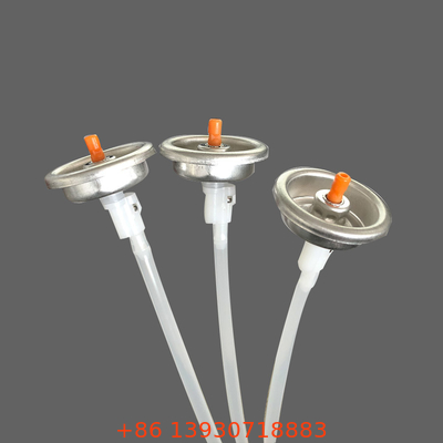 Orange Stem 360 Derajat Aerosol Spray Valve Tinplate Untuk Kaleng Perawatan Otomatis
