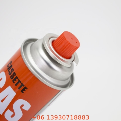 Tin Empty 227g Gas Cartridge Valve Aerosol Spray Valve Dengan Rakitan Penutup Merah