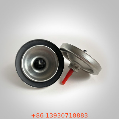 Plastik Stem Gas Lighter Valve dengan Clear Lacquered Tinplate Mounting Cup