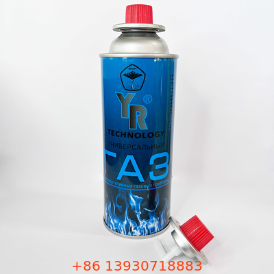 Tebal 0.20mm Timah Kosong 227g Butana Gas Cartridge Berkemah Botol Gas Butana