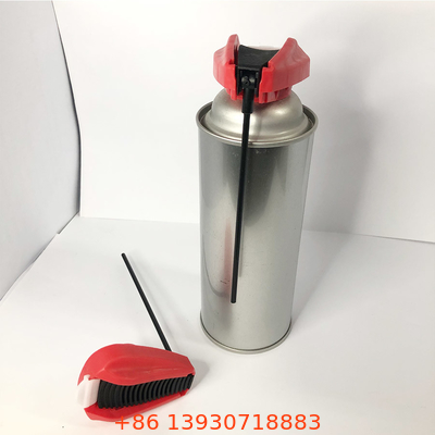 Ukuran OEM 35.13mm Aerosol Spray Nozzle Head Dengan Tabung Lipat