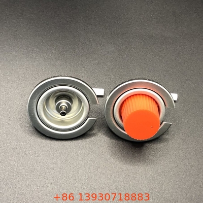 Katup gas butan dengan tinplate dan PP jenis logam gasket dalam Buna Hitam Handle Warna