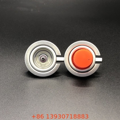 Tinplate Dan PP Bahan Butane Gas Valve Dengan Bentuk Lurus Dan Buna Inner Gasket