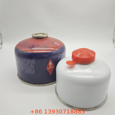 Premium isi ulang 220g Butane Canister untuk outdoor Camping kompor dengan katup anti bocor