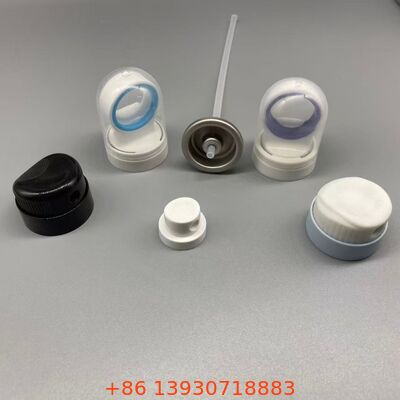 Katup tabir surya aerosol dengan nozzle tahan penyumbatan, segel tahan kebocoran, dan operasi 360 derajat untuk produk suncare spray