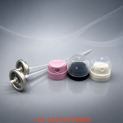 Katup aerosol bubuk tin untuk sampo kering dengan penggunaan tegak atau terbalik dan formulasi berbasis alkohol