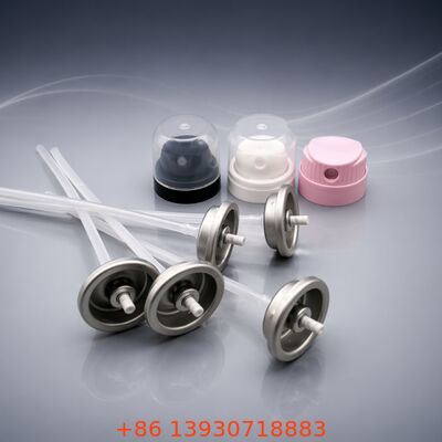 Katup aerosol bubuk tin untuk sampo kering dengan penggunaan tegak atau terbalik dan formulasi berbasis alkohol