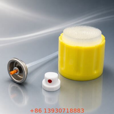 1 Inch Foam Aerosol Valve Assembly dengan Komponen Logam + Plastik dan 57mm / 65mm Cap Options
