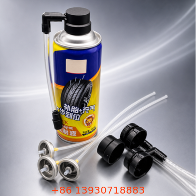 Katup Sealant Ban Satu Inci dengan Konstruksi Tinplate dan Quick Connect Coupler untuk Inflator Ban Aerosol
