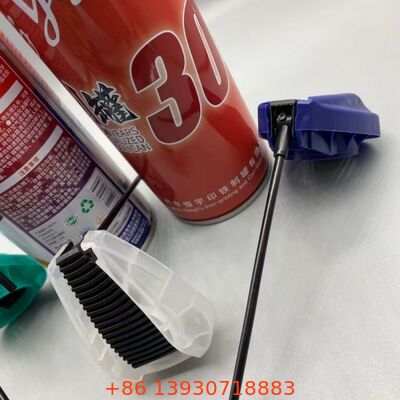 Aktuator pemicu lipatan berkinerja tinggi dengan mekanisme penguncian anti kebocoran, tabung ekstensi terintegrasi, dan nozzle semprotan beraksi ganda untuk produk perawatan aerosol