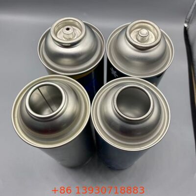 Kaset Gas Tekanan Tinggi 18-21 Bar Aerosol Tinplate Kosong Kaleng 65mm 57mm