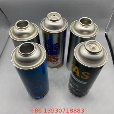 Kaset Gas Tekanan Tinggi 18-21 Bar Aerosol Tinplate Kosong Kaleng 65mm 57mm