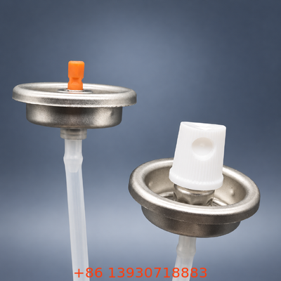 Custom Ribbon-Color One Inch Aerosol Valve Assembly dengan Direct Mount Ribbon Valve Actuator